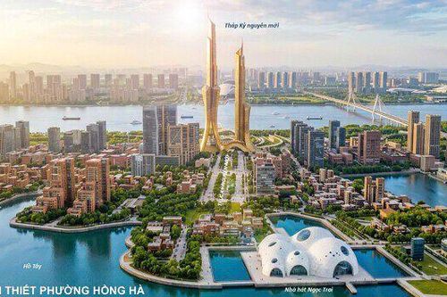 Các tòa nhà mới ven sông Hồng chiều cao phổ biến 30-45 tầng, một tháp Kỷ nguyên mới 109 tầng
