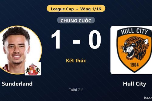 Sunderland vào vòng 1/8 League Cup, Hull City ngậm ngùi dừng bước