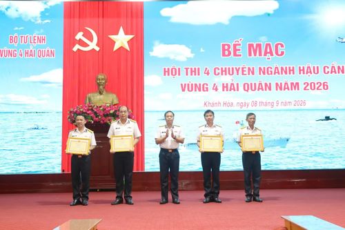 Vùng 4 Hải quân bế mạc Hội thi 4 chuyên ngành hậu cần năm 2026
