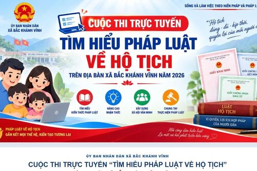 Xã Bắc khánh Vĩnh tổ chức cuộc thi trực tuyến tìm hiểu pháp luật về hộ tịch
