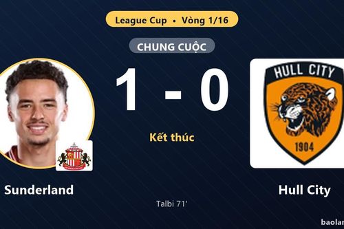 Hạ Hull City 1-0, Sunderland vào vòng 1/8 League Cup và loại đối thủ