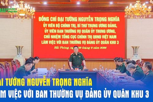 Đại tướng Nguyễn Trọng Nghĩa làm việc với Ban Thường vụ Đảng ủy Quân khu 3