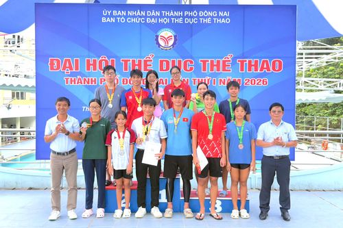 Phường Tam Hiệp dẫn đầu môn bơi Đại hội Thể dục thể thao thành phố Đồng Nai lần I năm 2026