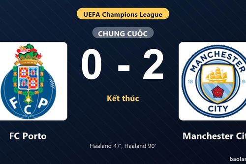 Thống kê trận đấu FC Porto 0-2 Manchester City: Erling Haaland tỏa sáng, Manchester City giành trọn 3 điểm