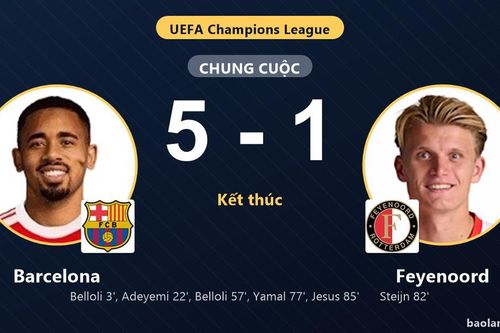 Thắng đậm Feyenoord 5-1, Barcelona khởi đầu tưng bừng tại Champions League