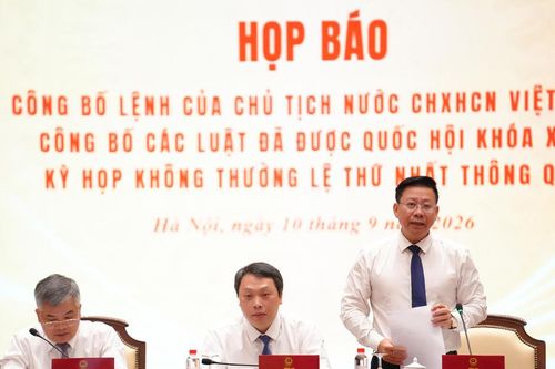 Thứ trưởng Bộ Tư pháp Nguyễn Thanh Ngọc giới thiệu nội dung cơ bản của 4 luật mới được thông qua