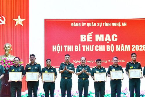 Đảng ủy Quân sự tỉnh bế mạc Hội thi Bí thư chi bộ năm 2026