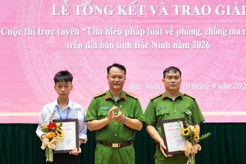 Bắc Ninh: 30 tập thể, cá nhân đoạt giải Cuộc thi trực tuyến tìm hiểu pháp luật về phòng, chống ma túy