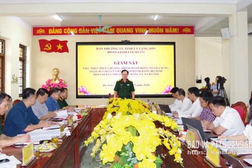Giám sát Chương trình hành động 120 đối với Ban Thường vụ Đảng ủy xã Ba Sơn