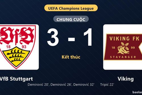Thống kê trận đấu VfB Stuttgart 3-1 Viking: Ermedin Demirović tỏa sáng, VfB Stuttgart giành trọn 3 điểm