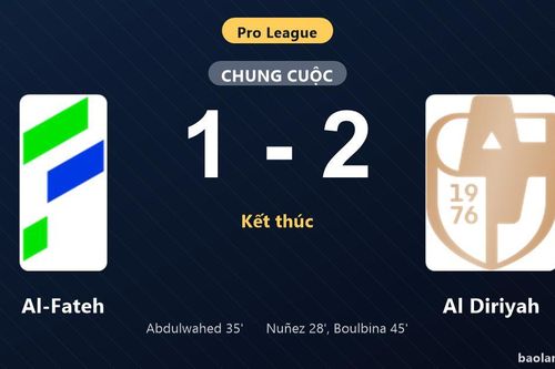 Thống kê trận đấu Al-Fateh 1-2 Al Diriyah: Adil Boulbina tỏa sáng, Al Diriyah giành trọn 3 điểm