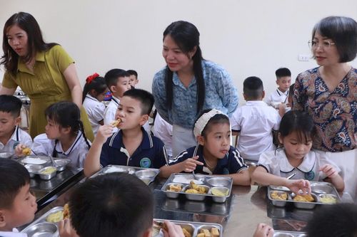 Rà soát quy trình tổ chức bữa ăn bán trú tại xã Trung Giã