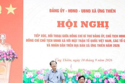 Xã Ứng Thiên đối thoại với nhân dân, tháo gỡ vướng mắc từ cơ sở
