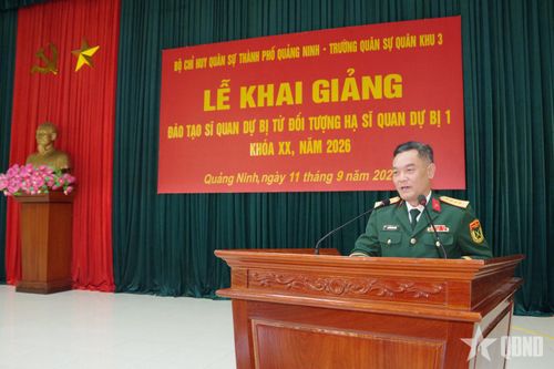 Quảng Ninh: Khai giảng đào tạo sĩ quan dự bị khóa XX năm 2026