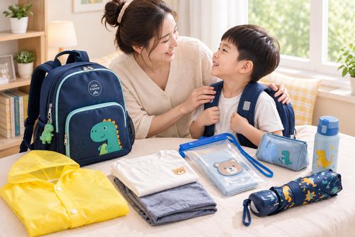 Mưa nắng thất thường, những vật dụng cha mẹ nên chuẩn bị trong balo của trẻ?