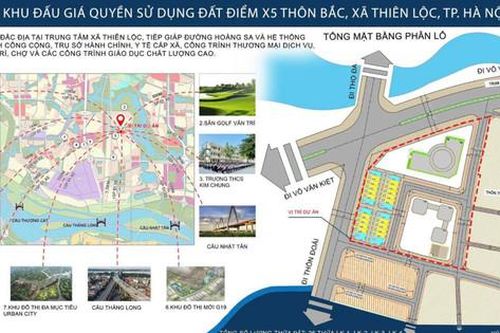 Xã Thiên Lộc đấu giá 105 thửa đất ở tại 3 khu đất
