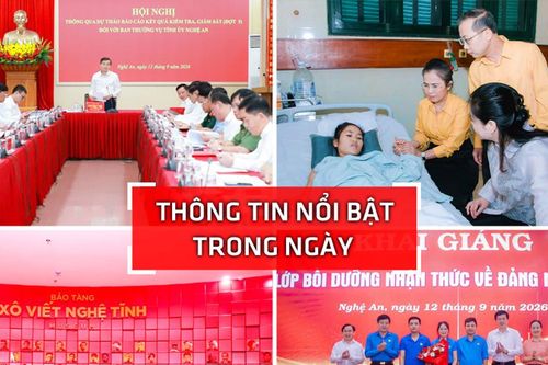 Nghệ An: Thông tin nổi bật ngày 12/9
