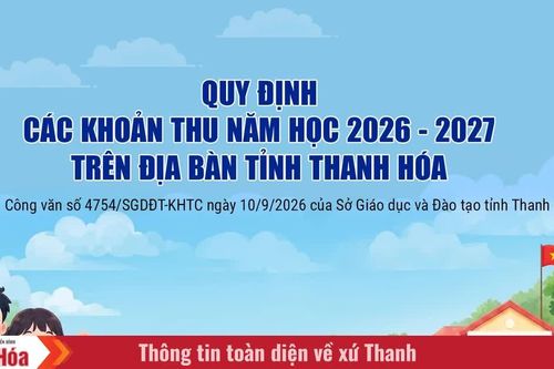 Quy định các khoản thu năm học 2026 - 2027 trên địa bàn tỉnh Thanh Hóa