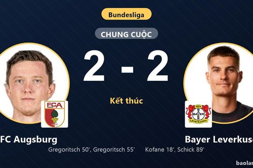 Bayer Leverkusen giật lại một điểm, ghìm chân đội đầu bảng FC Augsburg