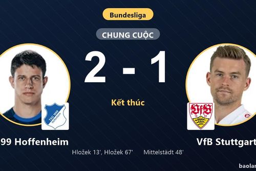 Hložek lập cú đúp hạ VfB Stuttgart, 1899 Hoffenheim giải tỏa áp lực