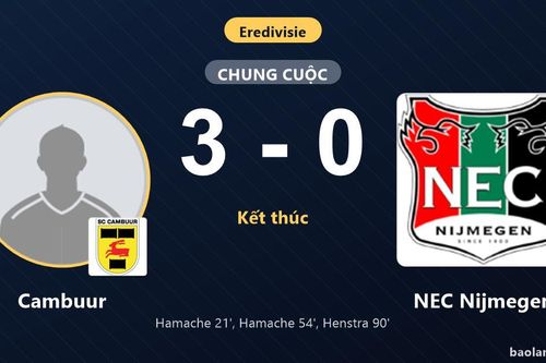 Vùi dập NEC Nijmegen 3-0, Cambuur nỗ lực bứt khỏi nhóm cầm đèn đỏ