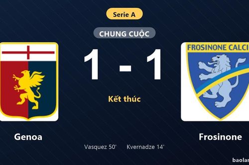 Thống kê trận đấu Genoa 1-1 Frosinone: Hai đội chia điểm