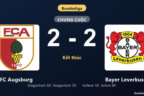 Thống kê trận đấu FC Augsburg 2-2 Bayer Leverkusen: Màn rượt đuổi tỷ số mãn nhãn