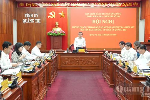 Thông qua dự thảo báo cáo kết quả kiểm tra, giám sát đối với Ban Thường vụ Tỉnh ủy Quảng Trị