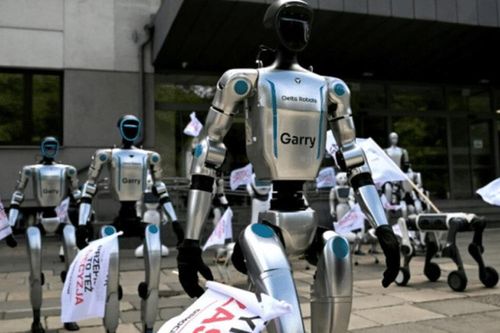 30 robot xuống đường ở Ba Lan, cảnh báo nguy cơ AI thay thế việc làm