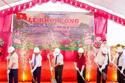 Xã Hưng Đạo khởi công tu bổ, phục hồi di tích Văn chỉ Hàng Huyện và Từ chỉ Yên Nội