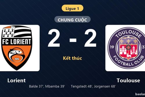 Thống kê trận đấu Lorient 2-2 Toulouse: Màn rượt đuổi tỷ số mãn nhãn