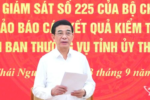 Đại tướng Phan Văn Giang yêu cầu Thái Nguyên tạo chuyển biến thực chất sau kiểm tra, giám sát