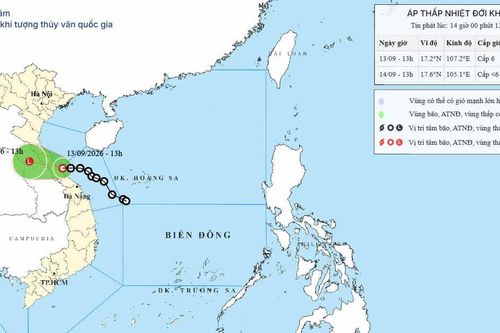 Áp thấp nhiệt đới áp sát Quảng Trị