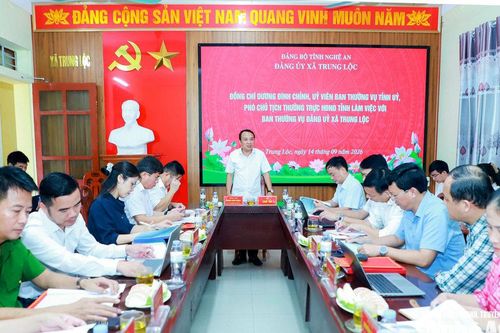 Phó Chủ tịch Thường trực HĐND tỉnh làm việc với Ban Thường vụ Đảng ủy xã Trung Lộc