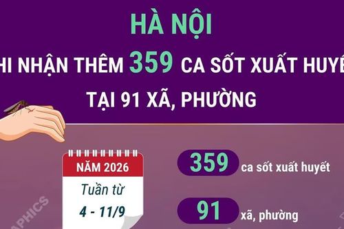 Hà Nội ghi nhận thêm 359 ca mắc sốt xuất huyết