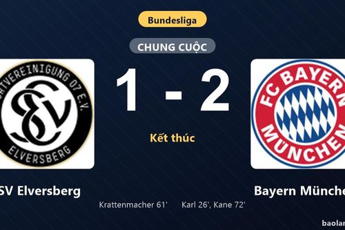 Thống kê trận đấu SV Elversberg 1-2 Bayern München: Harry Kane tỏa sáng, Bayern München giành trọn 3 điểm