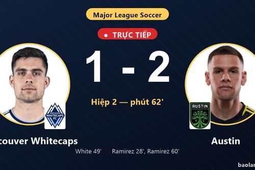 TRỰC TIẾPTrực tiếp Vancouver Whitecaps vs Austin: Austin vượt lên dẫn trước