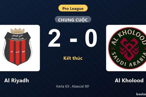 Thống kê trận đấu Al Riyadh 2-0 Al Kholood: Rodrigo Abascal tỏa sáng, Al Riyadh giành trọn 3 điểm