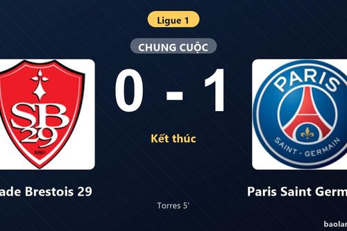 Thống kê trận đấu Stade Brestois 29 0-1 Paris Saint Germain: Ferrán Torres tỏa sáng, Paris Saint Germain giành trọn 3 điểm