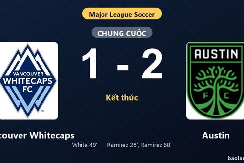 Thống kê trận đấu Vancouver Whitecaps 1-2 Austin: Christian Ramirez tỏa sáng, Austin giành trọn 3 điểm