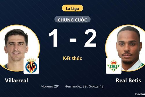 Ngược dòng hạ Villarreal, Real Betis áp sát nhóm đầu và đẩy chủ nhà chìm sâu