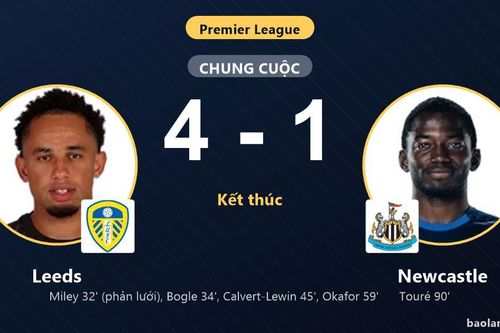 Đè bẹp Newcastle 4-1, Leeds áp sát đối thủ trên bảng xếp hạng Premier League