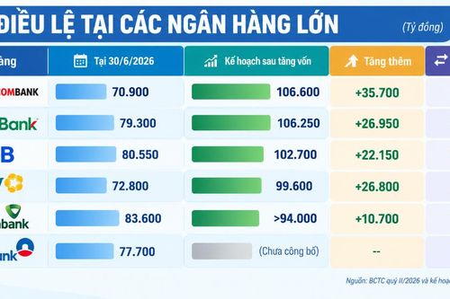 Nhà băng nào sẽ là cái tên đầu tiên chạm mốc 100.000 tỷ đồng vốn điều lệ?