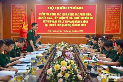 Bộ Quốc phòng kiểm tra công tác 1389 tại Bộ CHQS tỉnh Hà Tĩnh