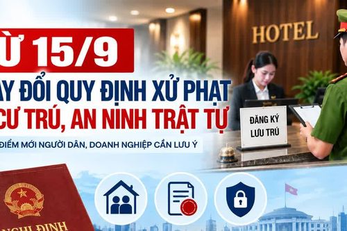 Từ 15/9: Những thay đổi đáng chú ý về xử phạt cư trú, an ninh trật tự