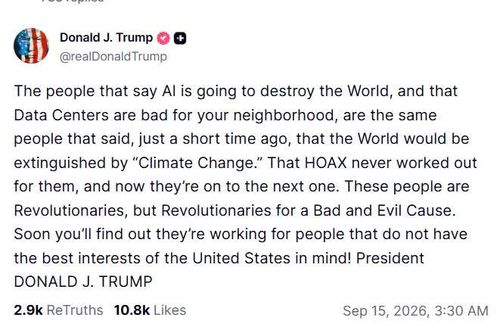 Tổng thống Trump bác bỏ cảnh báo về AI sáu lần trong một ngày