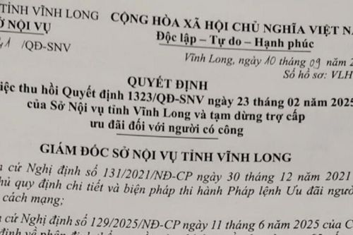 Sở Nội vụ tỉnh Vĩnh Long bất ngờ thu hồi quyết định hành chính trước ngày xét xử