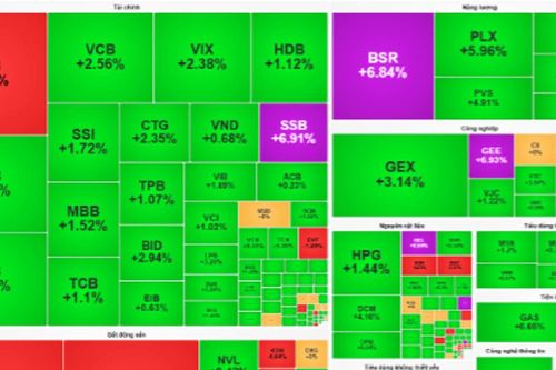 Chứng khoán 15/9: Năng lượng bứt phá, tài chính đồng loạt xanh, VN-Index tăng mạnh