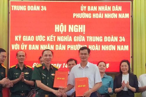 Trung đoàn 34 kết nghĩa với phường Hoài Nhơn Nam