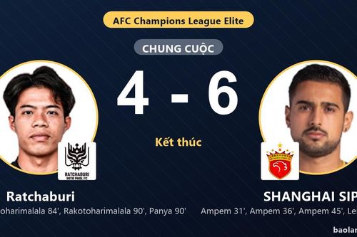 Rượt đuổi kịch tính 10 bàn, SHANGHAI SIPG đánh bại Ratchaburi